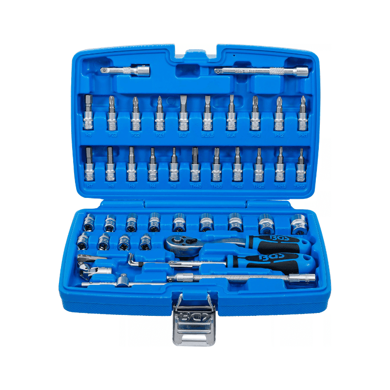 Set z nasadnimi ključi in biti 1/4" 46-delni