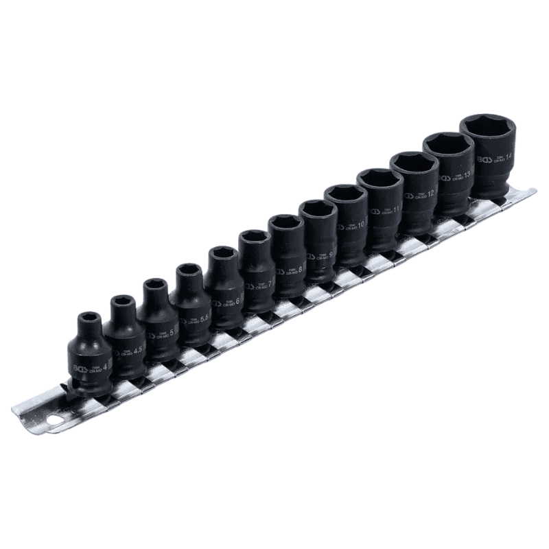 Set udarnih nasadnih ključev 1/4″ | 6-robi | 4 - 14 mm | 13-delni