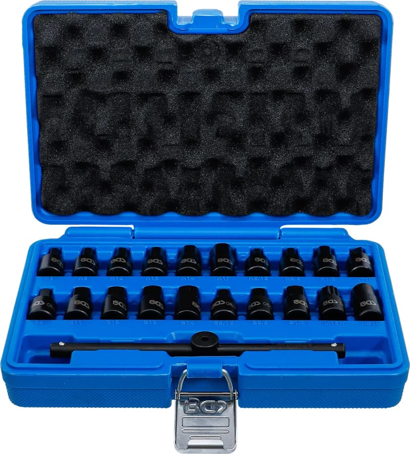 Poseben set nasadnih ključev za odtočni čep olja, 10 mm (3/8"), 21-delni