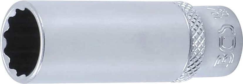 Nasadni ključ, 12-robni, globok, pogon 6.3 mm (1/4"), 12 mm