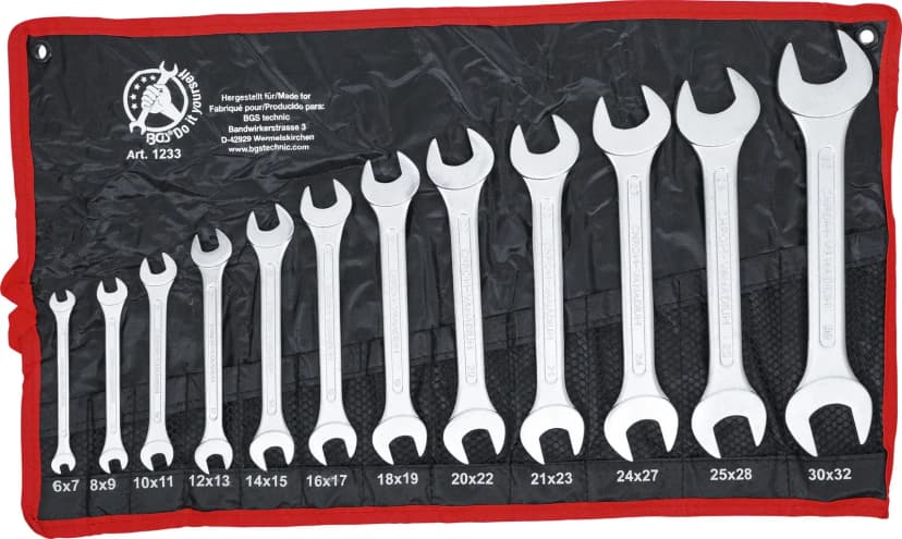 Set dvostranskih viličastih ključev, 6 x 7 - 30 x 32 mm, 12-delni