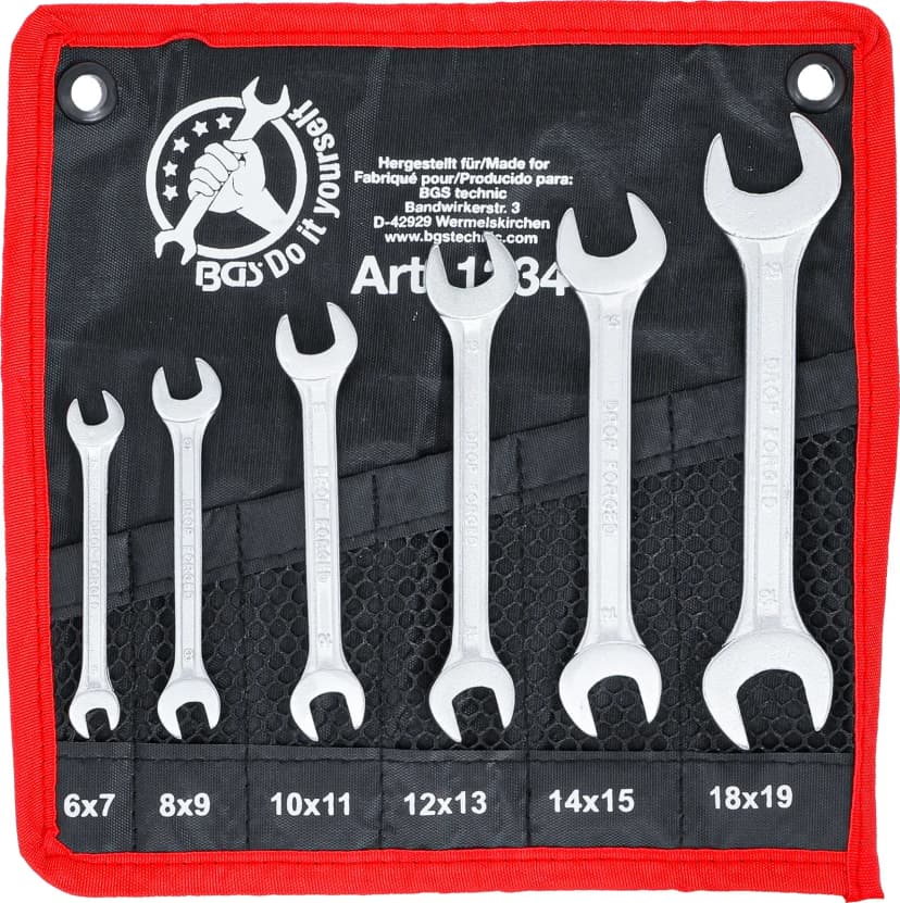 Set dvostranskih viličastih ključev, 6 x 7 - 18 x 19 mm, 6-delni