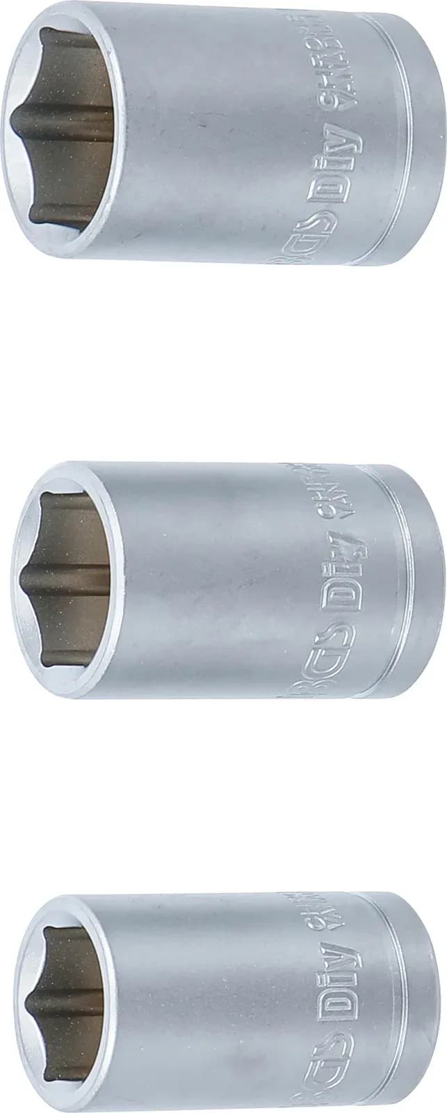 Set nasadnih ključev, pogon 12.5 mm (1/2"), 15 - 17 - 19 mm, 3-delni