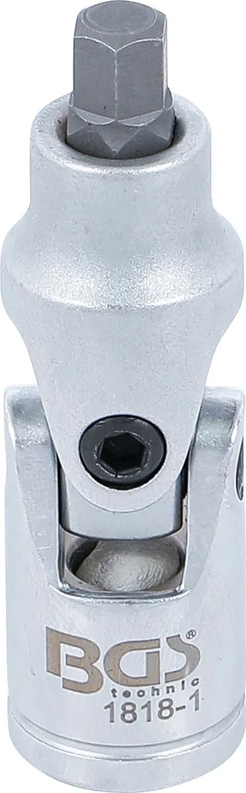 Zglobni nasadni ključ, pogon 10 mm (3/8"), notranji šestrob 7 mm