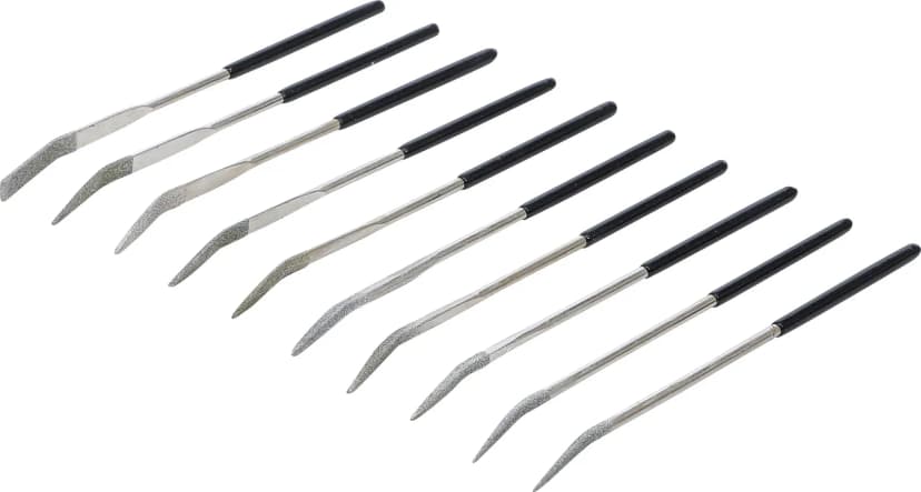Set diamantnih okroglih pil, zakrivljen, 140 x 3 mm, 10-delni