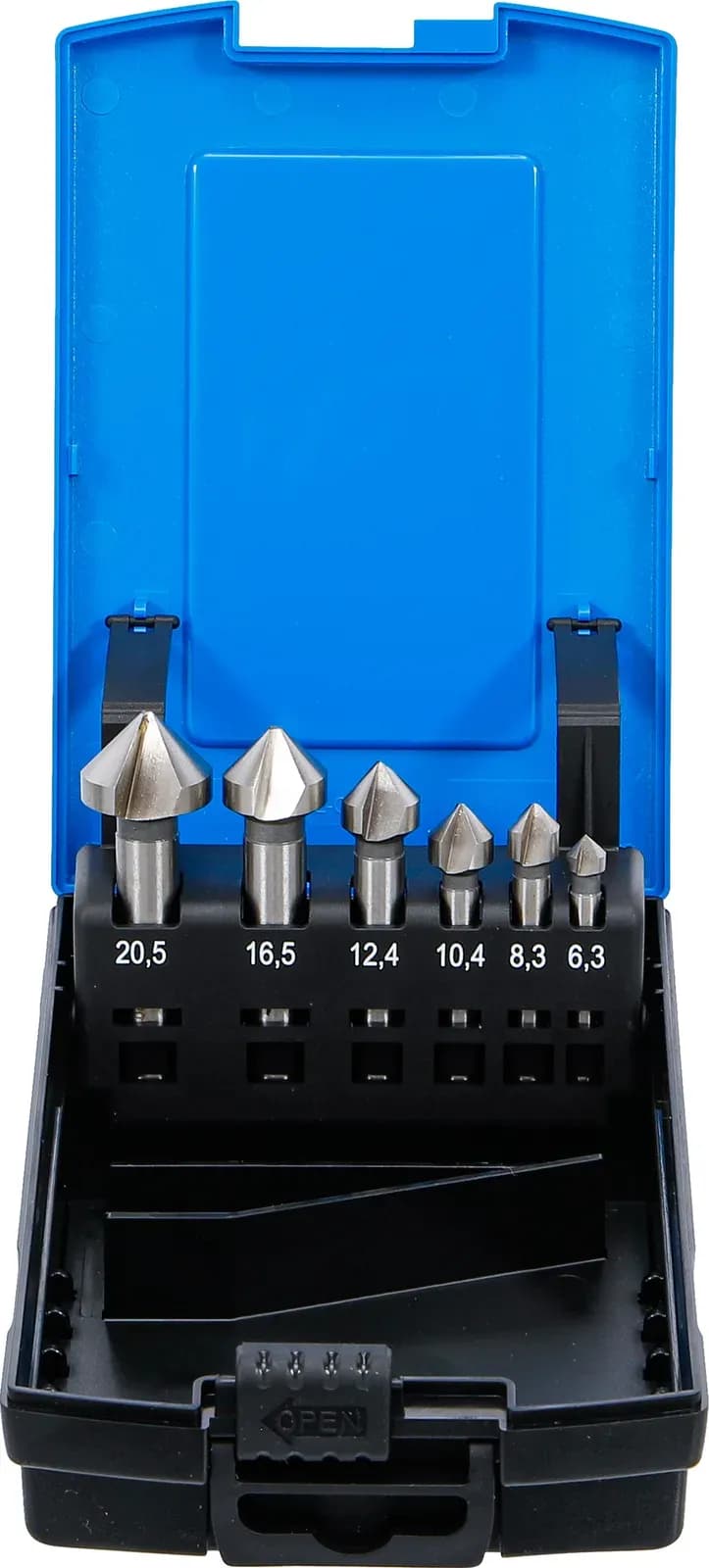 Set grezil, HSS, DIN 335 oblika C, 6-delni