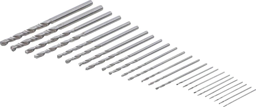 HSS mini set svedrov, 0.5 - 3.0 mm, 25-delni