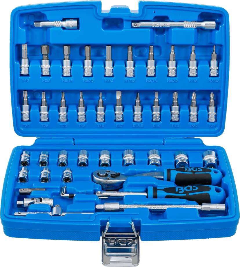 Set nasadnih ključev, 6.3 mm (1/4"), palčne velikosti, 46-delni