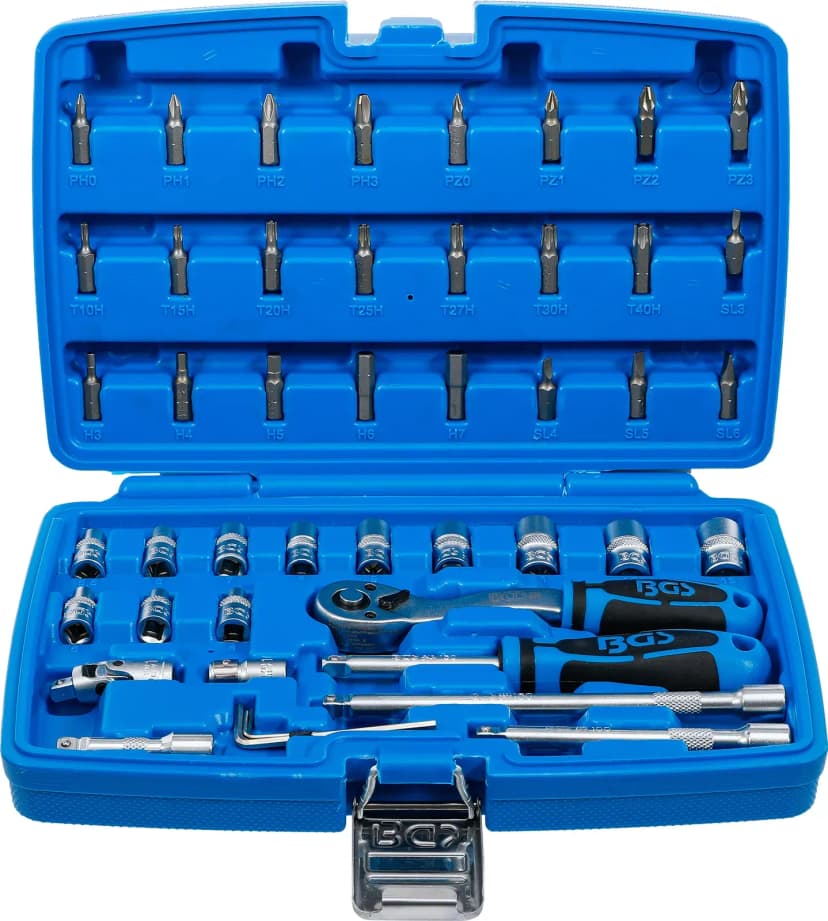 Set nasadnih ključev, pogon 6.3 mm (1/4"), 46-delni