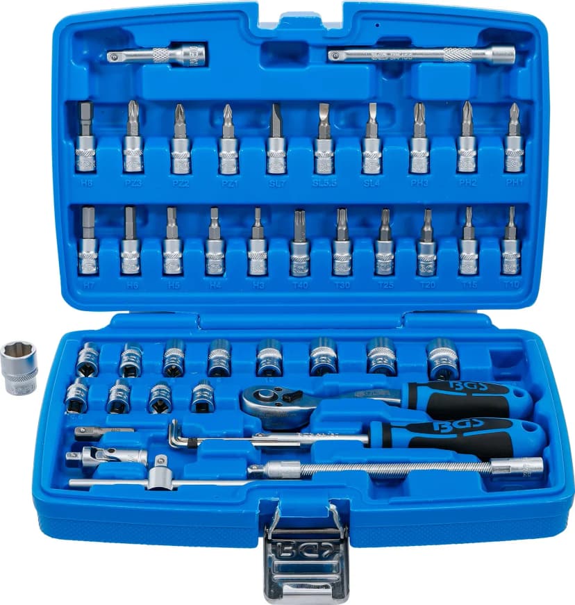 Set nasadnih ključev, pogon 6.3 mm (1/4"), 46-delni