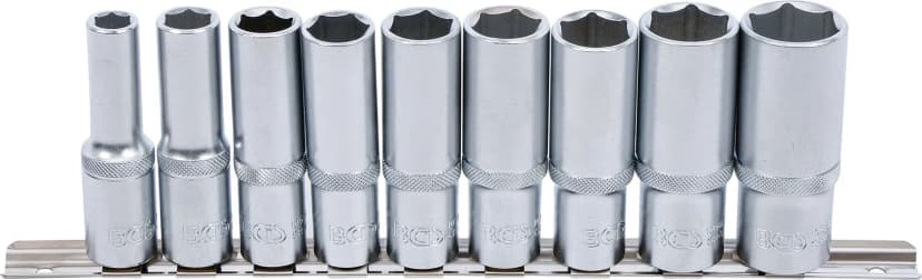 Set nasadnih ključev, šestrobi, globoki, pogon 12.5 mm (1/2"), 10 - 24 mm, 9-delni