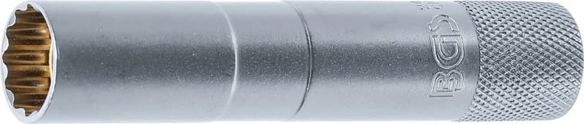 Nasadni ključ za svečke z magnetom, 12-robni, dolg, pogon 10 mm (3/8"), 14 mm