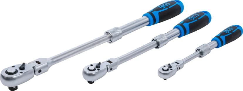 Set preklopnih raglj, podaljšljiv, nastavljiv, 6.3 mm (1/4") - 10 mm (3/8") - 12.5 mm (1/2"), 3-delni