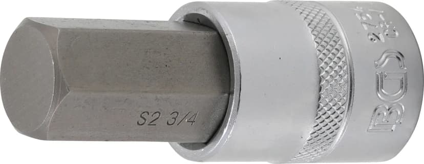 Nasadni ključ z bitom, dolžina 70 mm, pogon 12.5 mm (1/2"), notranji šestrob 3/4"