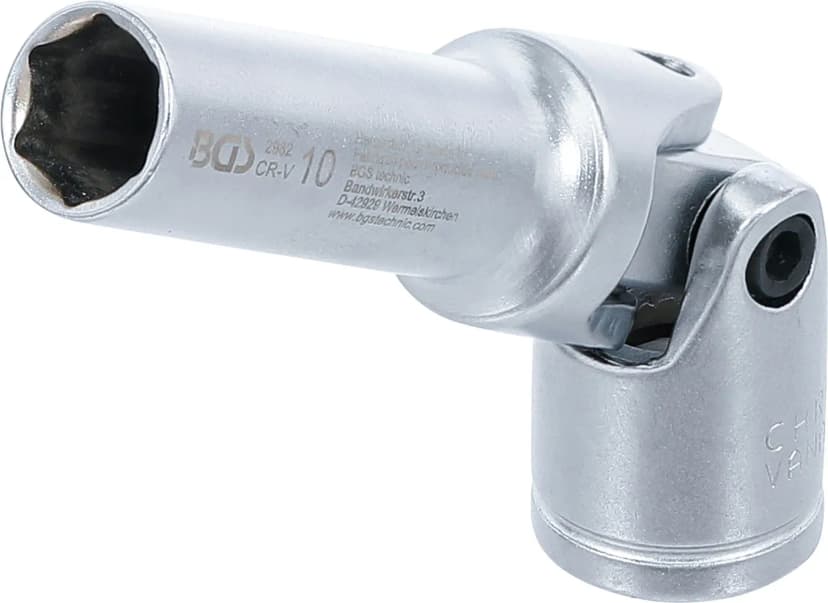 Zglobni nasadni ključ za grelne svečke, šestrobi, pogon 10 mm (3/8"), 10 mm