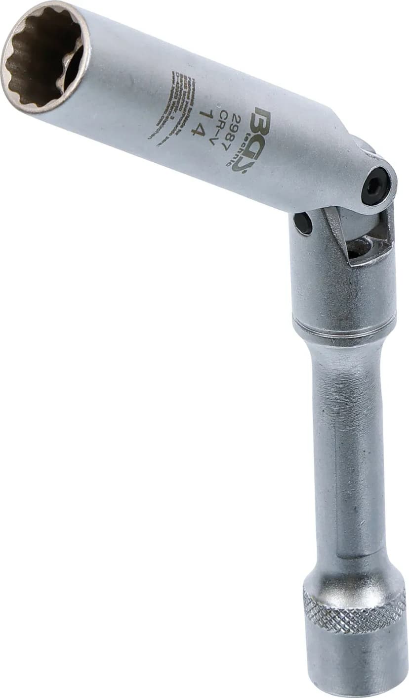 Nasadni ključ za svečke, 12-robni, izjemno dolg, pogon 10 mm (3/8"), 14 mm