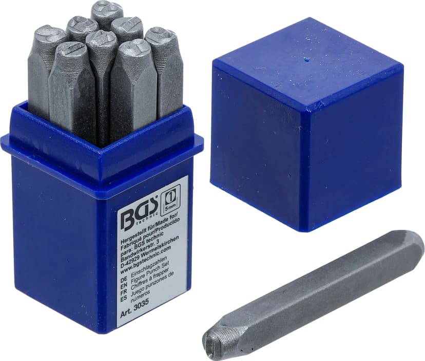 Set številčnih izbijačev, 5 mm
