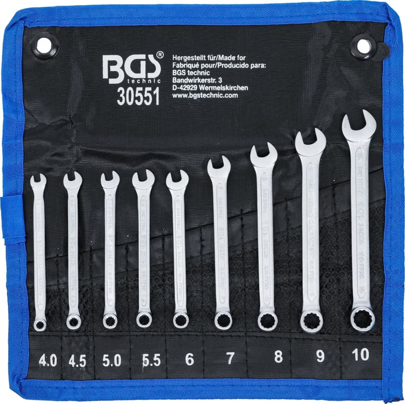 Set kombiniranih ključev, 4 - 10 mm, 9-delni