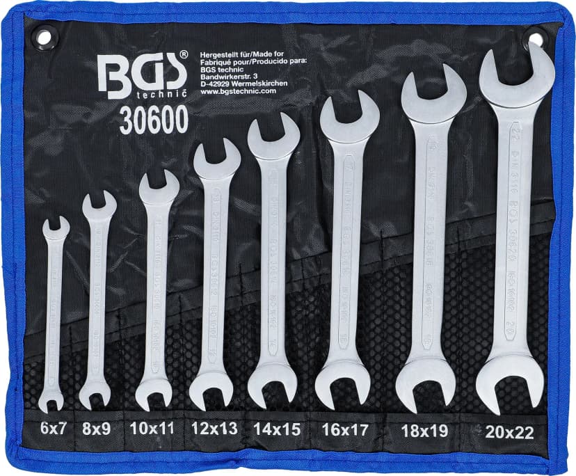 Set dvostranskih viličastih ključev, 6 - 22 mm, 8-delni