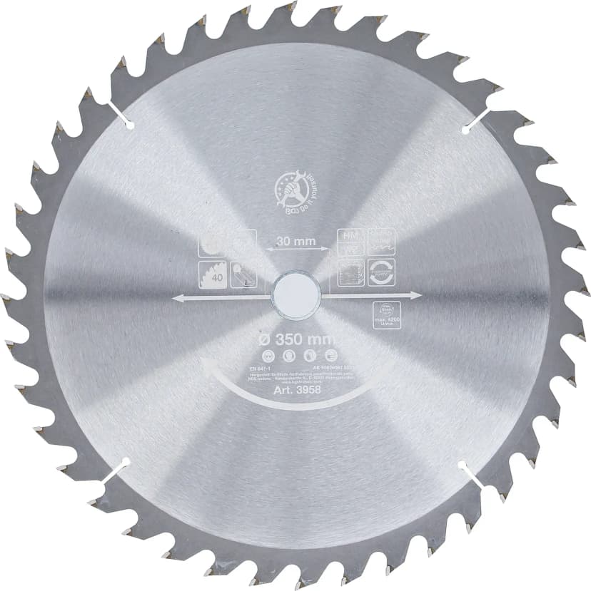 Krožni žagin list s karbidnimi zobmi, Ø 350 x 30 x 3.4 mm, 40 zob