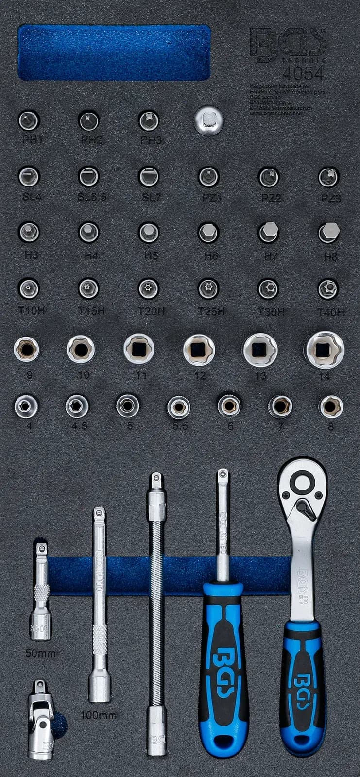 Modul za predal 1/3: set nasadnih ključev, 6.3 mm (1/4 "), 41-delni