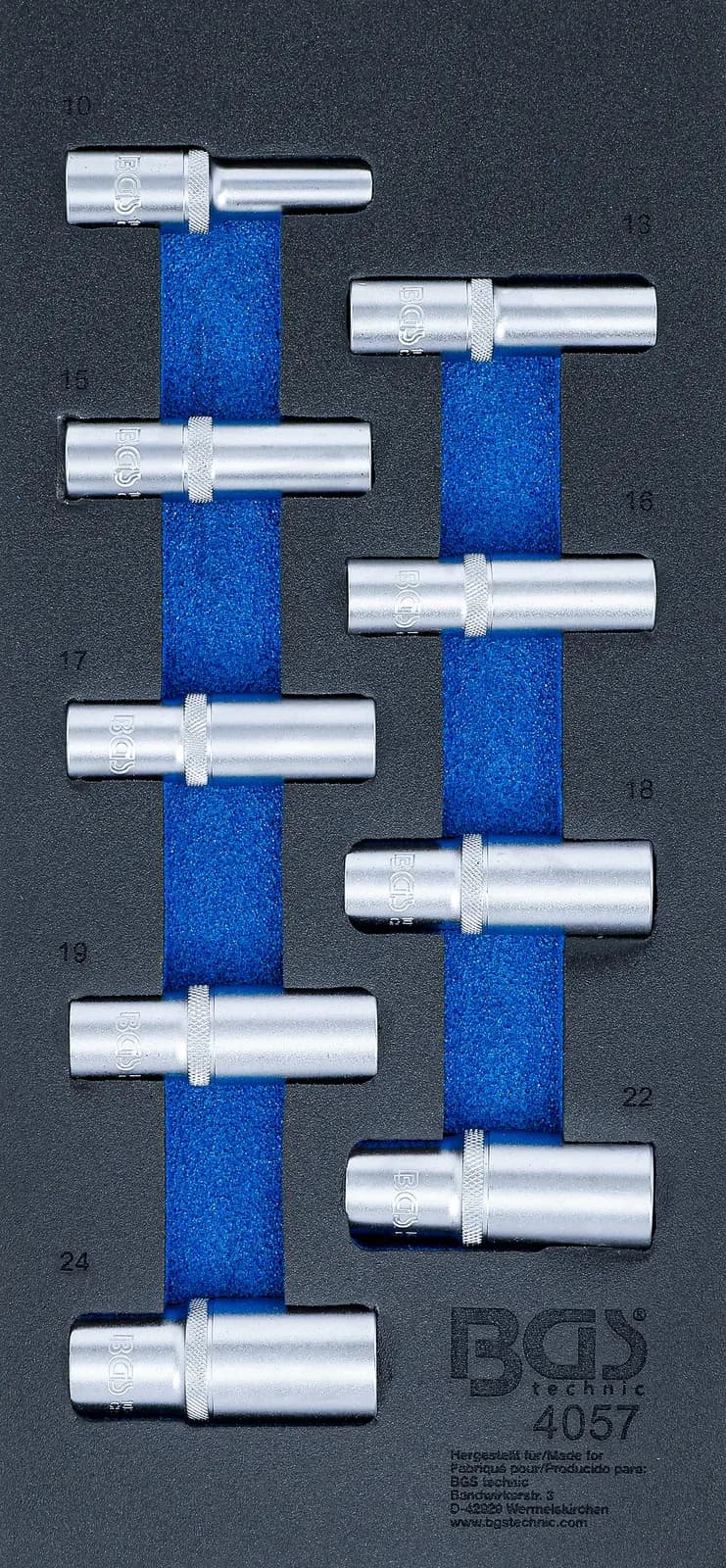 Modul za predal 1/3: Nasadni ključi, šestrobi, 12.5 mm (1/2"), 10 - 24 mm, globok, 9 kosov