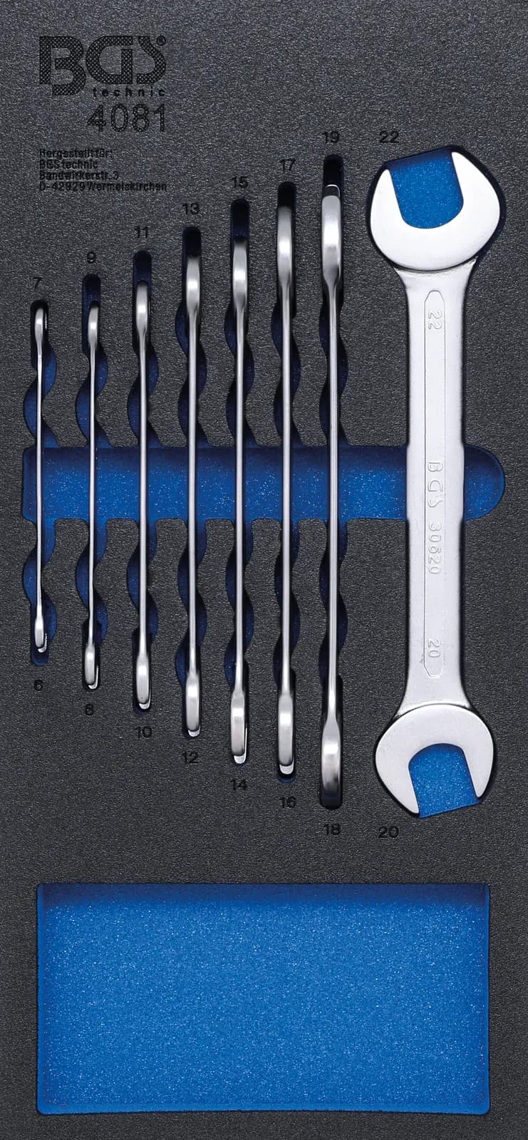 Modul za predal 1/3: set dvostranskih viličastih ključev, 6 - 22 mm, 8-delni