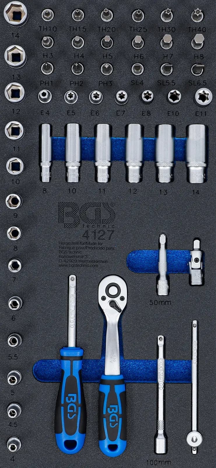 Modul za predal 1/3: set nasadnih ključev, 6.3 mm (1/4 "), 50-delni