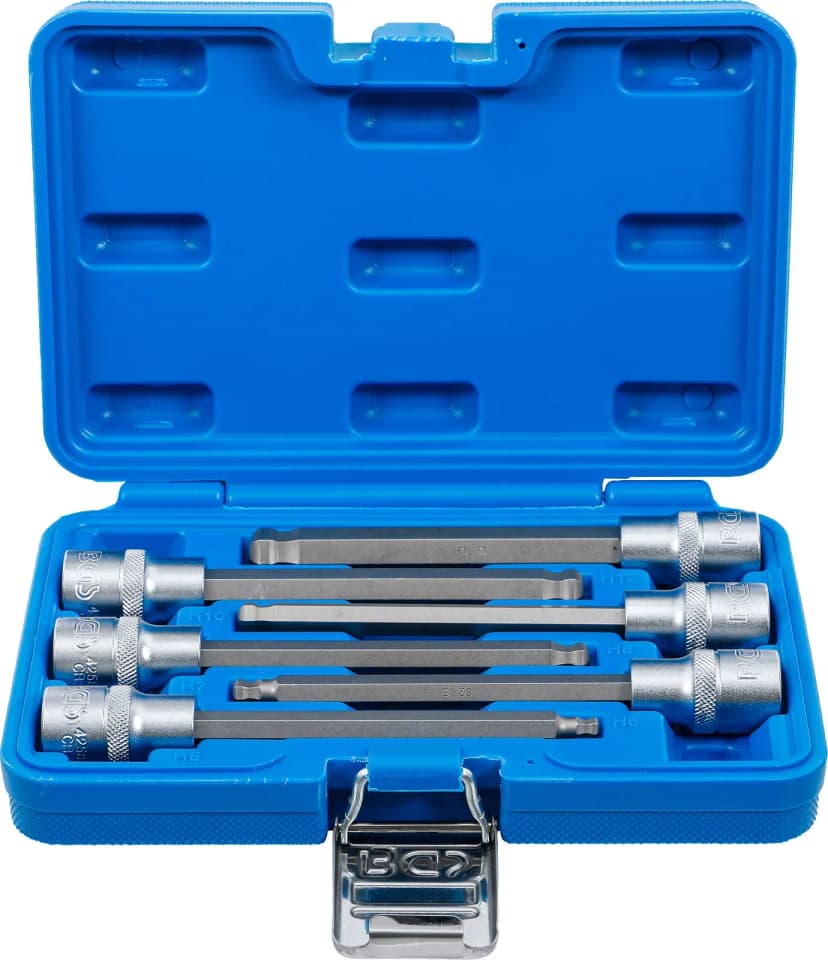 Set nasadnih ključev z biti, pogon 12.5 mm (1/2"), notranji šestrob s kroglasto glavo 5 - 12 mm, 6-delni