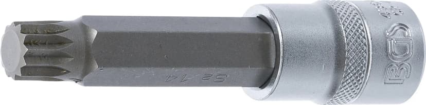 Nasadni ključ z bitom, dolžina 100 mm, pogon 12.5 mm (1/2"), zobati profil (za XZN), M14