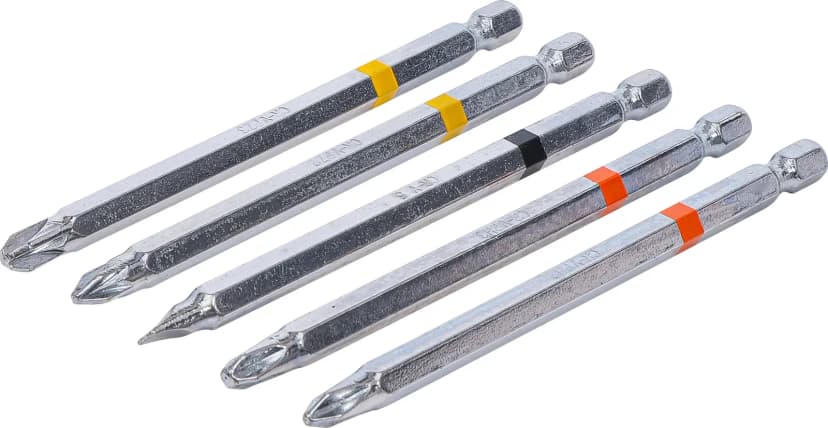 Set bitov, pogon 6.3 mm (1/4"), križni PH, križni PZ, ploski SL, dolžina 110 mm, 5-delni