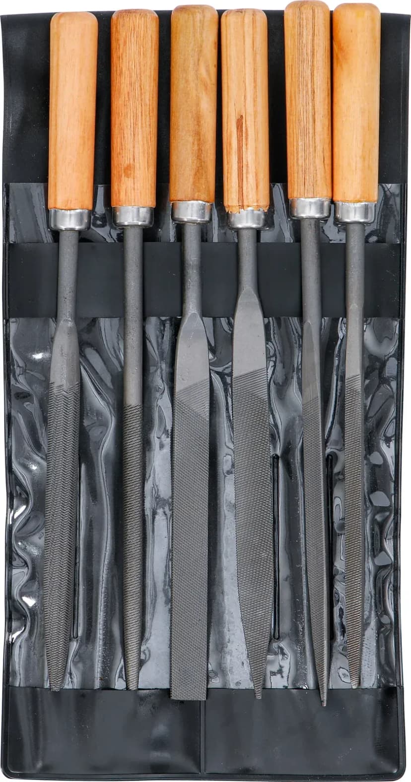 Set ključavničarskih pil, lesen ročaj, 100 mm, 6-delni