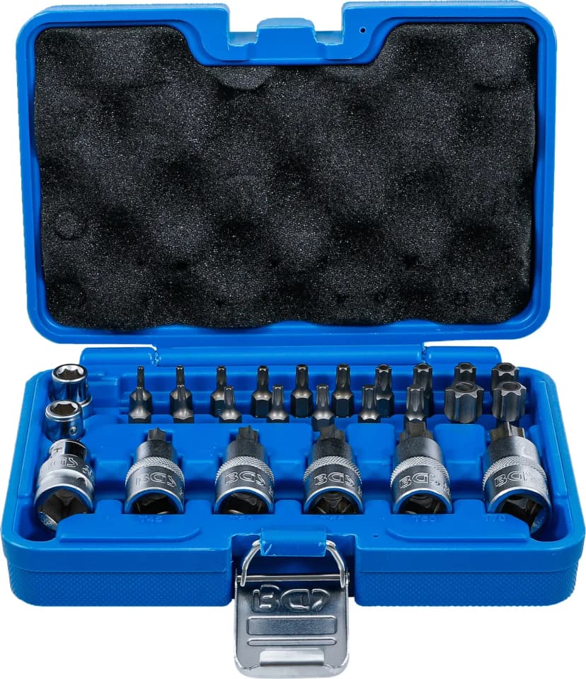 Set bitov in nasadnih ključev z bitom, pogon 12.5 mm (1/2"), T-profil (za Torx), 27-delni