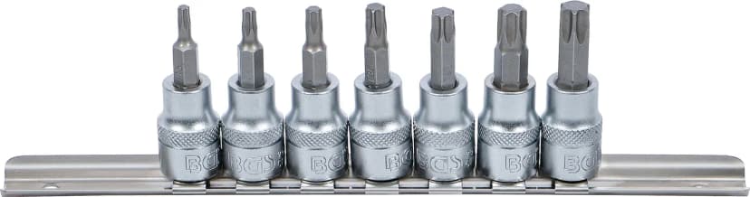 Set nasadnih ključev z biti, pogon 10 mm (3/8"), T-profil (za Torx) T15 - T50, 7-delni