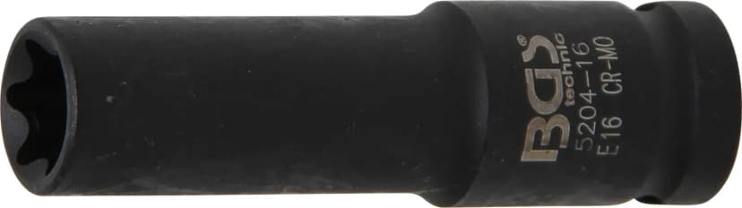 Udarni nasadni ključ E-profil, globok, pogon 12.5 mm (1/2"), E16