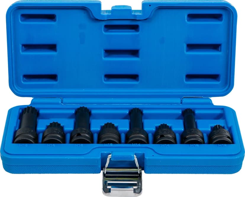 Set udarnih nasadnih ključev z bitom, pogon 12.5 mm (1/2"), zobati profil (za XZN) M12 - M18, 8-delni