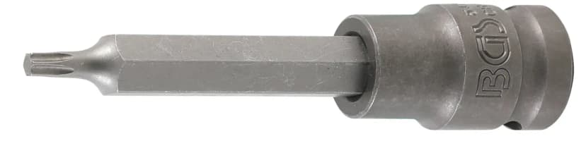 Udarni nasadni ključ z bitom, dolžina 100 mm, pogon 12.5 mm (1/2"), T-profil (za Torx) T25