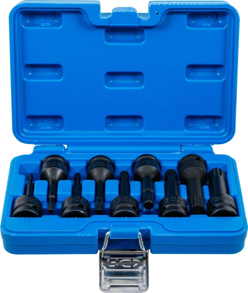 Set udarnih nasadnih ključev z bitom, pogon 12.5 mm (1/2"), zobati profil (za XZN) M4 - M16, 9-delni