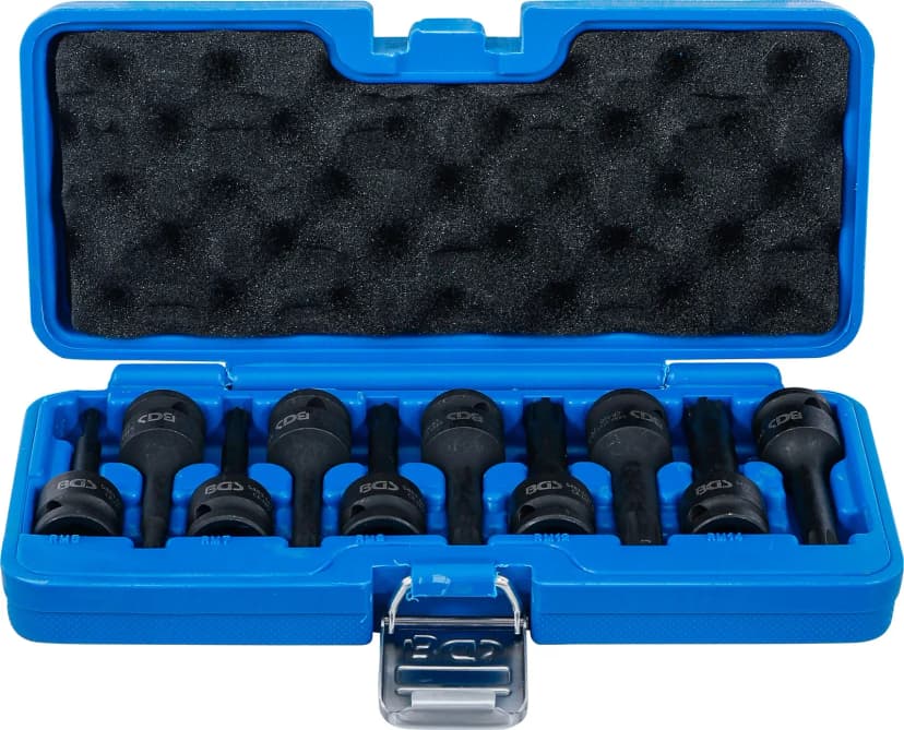 Set udarnih nasadnih ključev z bitom, pogon 12.5 mm (1/2"), zobati profil (za Ribe) M5 - M14, 9-delni