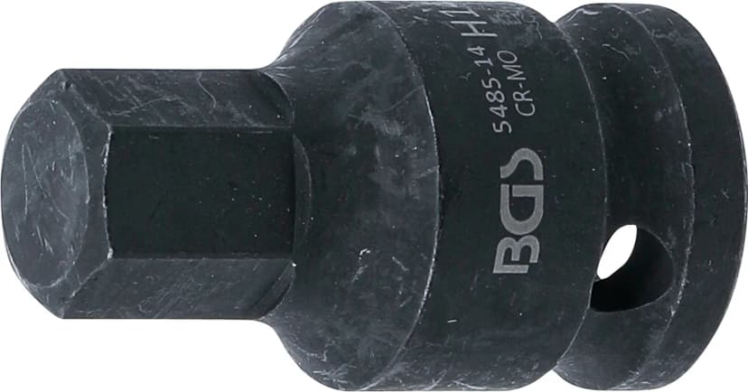 Udarni nasadni ključ z bitom, dolžina 42 mm, pogon 12.5 mm (1/2"), notranji šestrob 14 mm