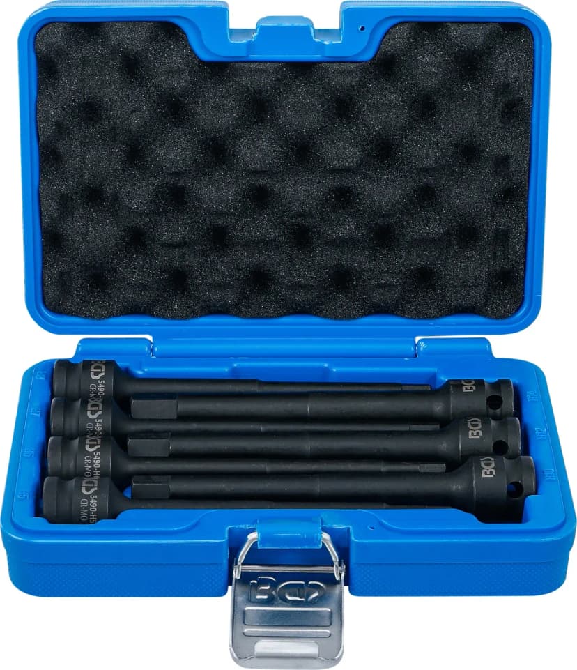 Set udarnih nasadnih ključev z bitom, dolžina 150 mm, pogon 12.5 mm (1/2"), notranji šestrob 5 - 14 mm, 7-delni