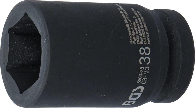 Udarni nasadni ključ, šestrobi, globok, pogon 25 mm (1"), 38 mm
