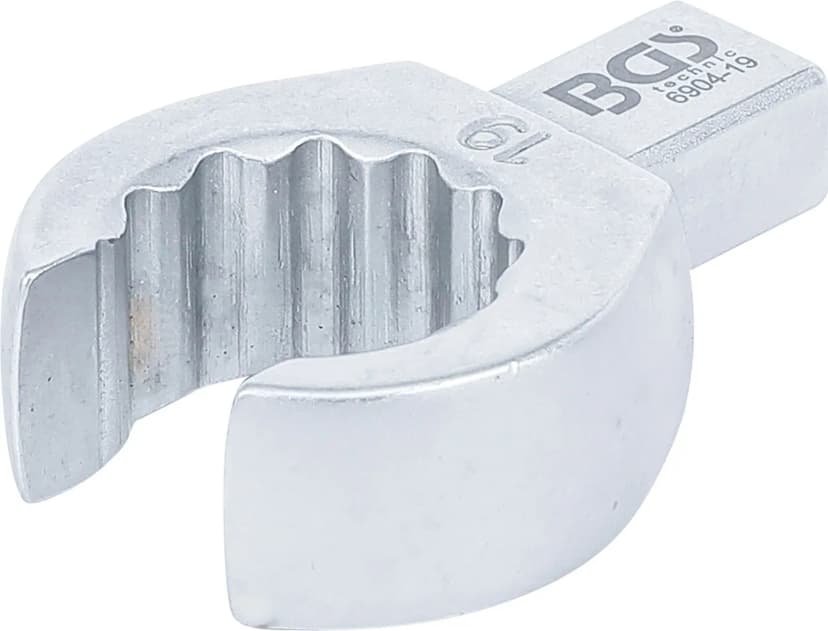 Nasadni obročni ključ, odprti tip, 19 mm, štirirob 9 x 12 mm