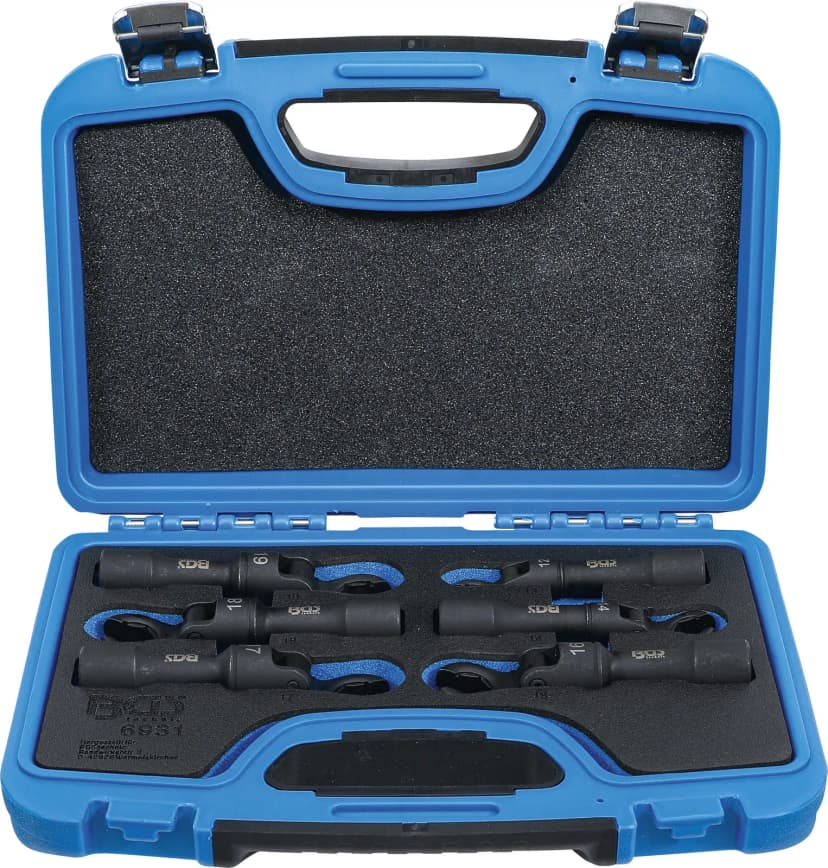 Set odprtih ključev za cevne priključke, pogon 12.5 mm (1/2"), fleksibilen, 6-delni