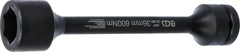 Torzijski udarni nasadni ključ, šestrobi, pogon 25 mm (1"), 36 mm, 600 Nm