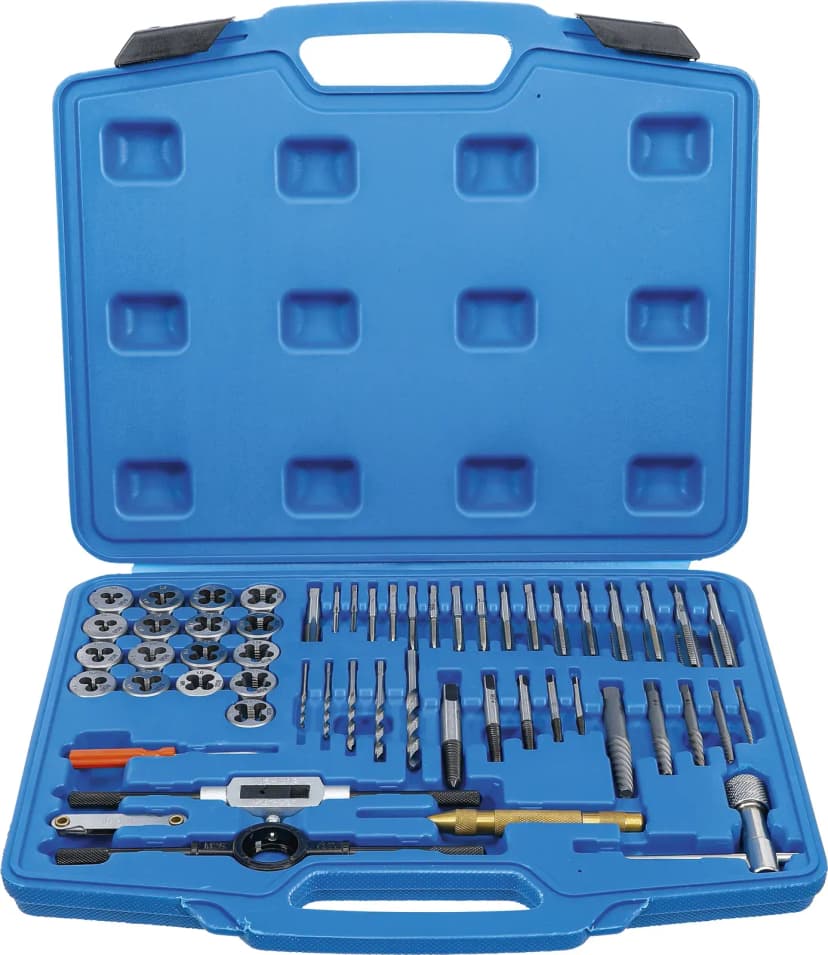 Set navojnih svedrov in vrezil, M3 - M12, 56-delni