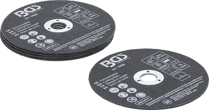 Set rezalnih plošč, za nerjavno jeklo, Ø 75 x 1.0 x 10 mm, 5-delni