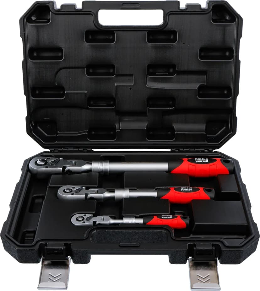 Set preklopnih raglj, podaljšljiv, nastavljiv, 6.3 mm (1/4") - 10 mm (3/8") - 12.5 mm (1/2"), 3-delni