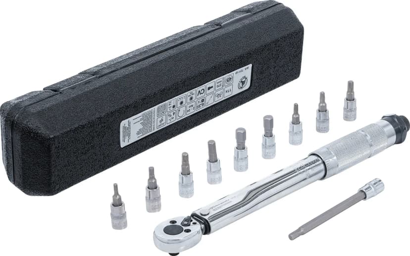 Set momentnih ključev, 6.3 mm (1/4"), 2 - 24 Nm, 11-delni