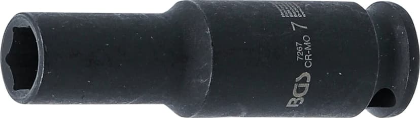 Udarni nasadni ključ, šestrobi, globok, pogon 6,3 mm (1/4"), 7 mm
